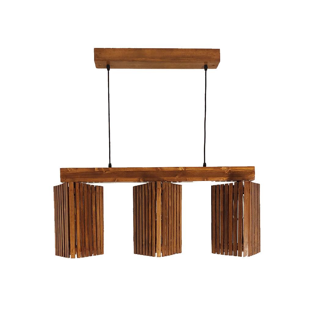 Trikona Brown 3 Series Hanging Lamp - WoodenTwist