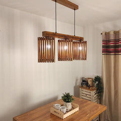 Trikona Brown 3 Series Hanging Lamp - WoodenTwist