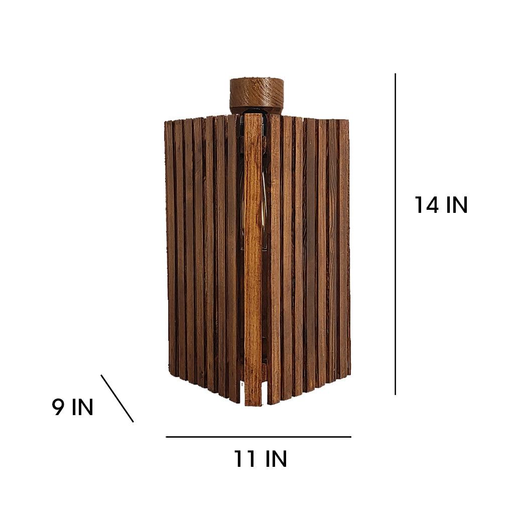 Trikona Brown Wooden Wall Light - WoodenTwist