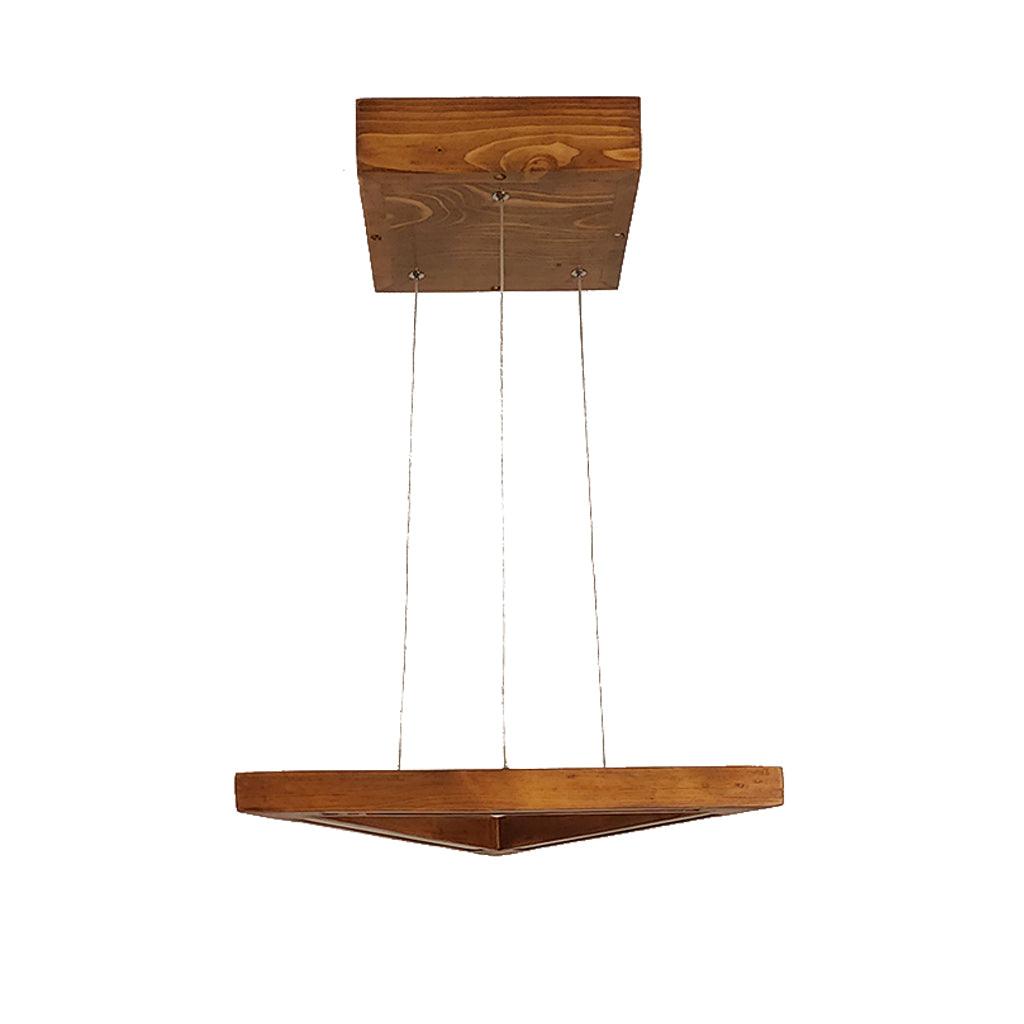 Trine Triangular Brown LED Hanging Lamp - WoodenTwist