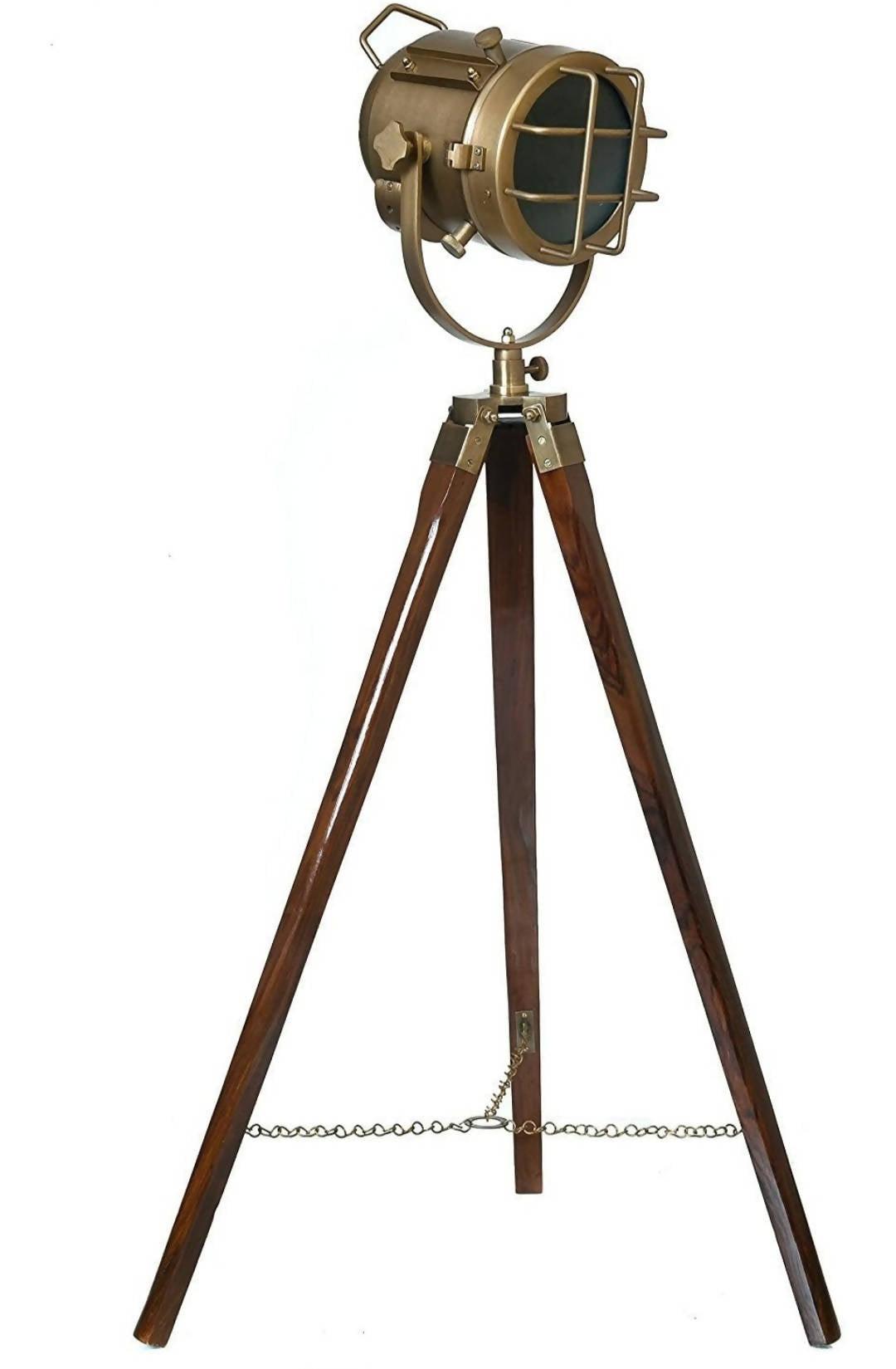 Brass Tripod Lamp Home Decore Searchlight Marine Spotlight Retro - WoodenTwist