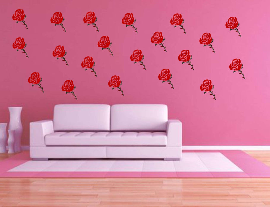 Beautiful Red Roses Wall Stickers - WoodenTwist
