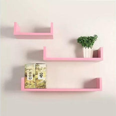 Wooden Handicraft Wall Decor Designer Wall Shelf Pack of 3 - WoodenTwist