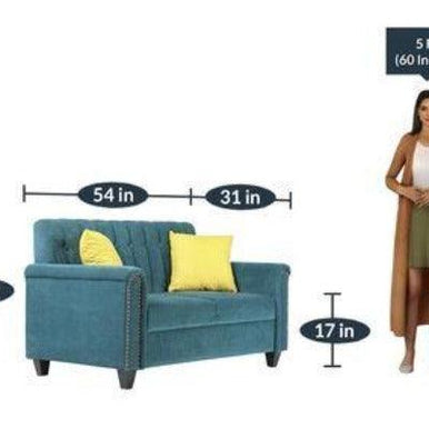 Contemporary Style Sofa Set In Blue Color - WoodenTwist