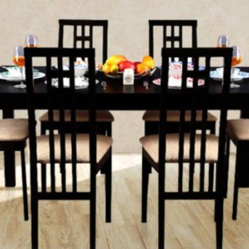 Ronald 6 Seater Dinning Set (Cappuccino Color) - WoodenTwist