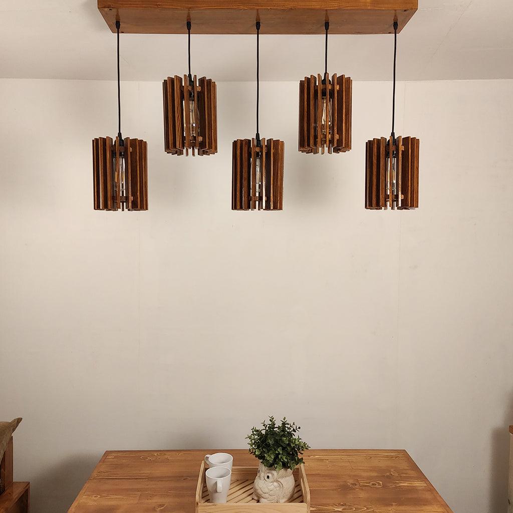 Ventus Brown 5 Series Hanging Lamp - WoodenTwist