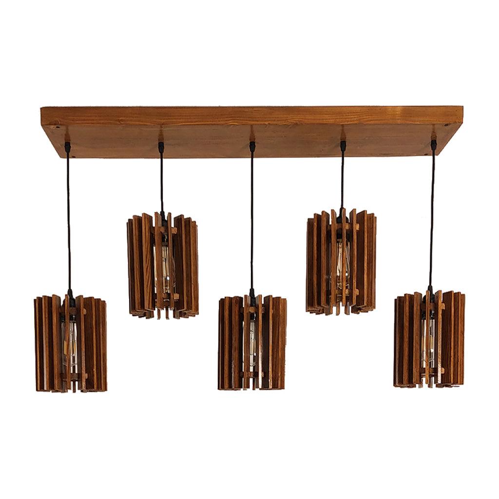 Ventus Brown 5 Series Hanging Lamp - WoodenTwist