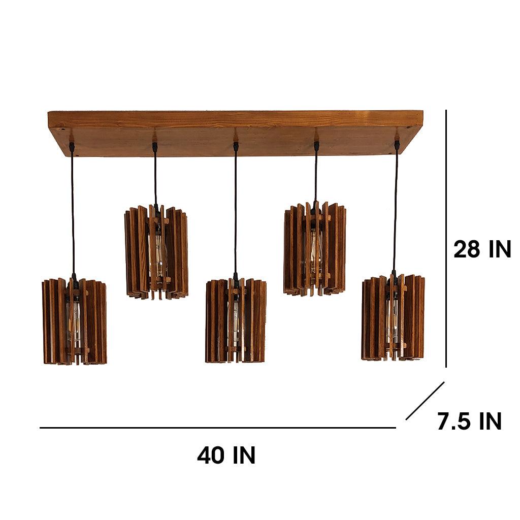 Ventus Brown 5 Series Hanging Lamp - WoodenTwist