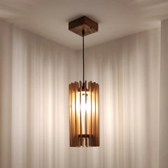 Ventus Beige Wooden Single Hanging Lamp - WoodenTwist