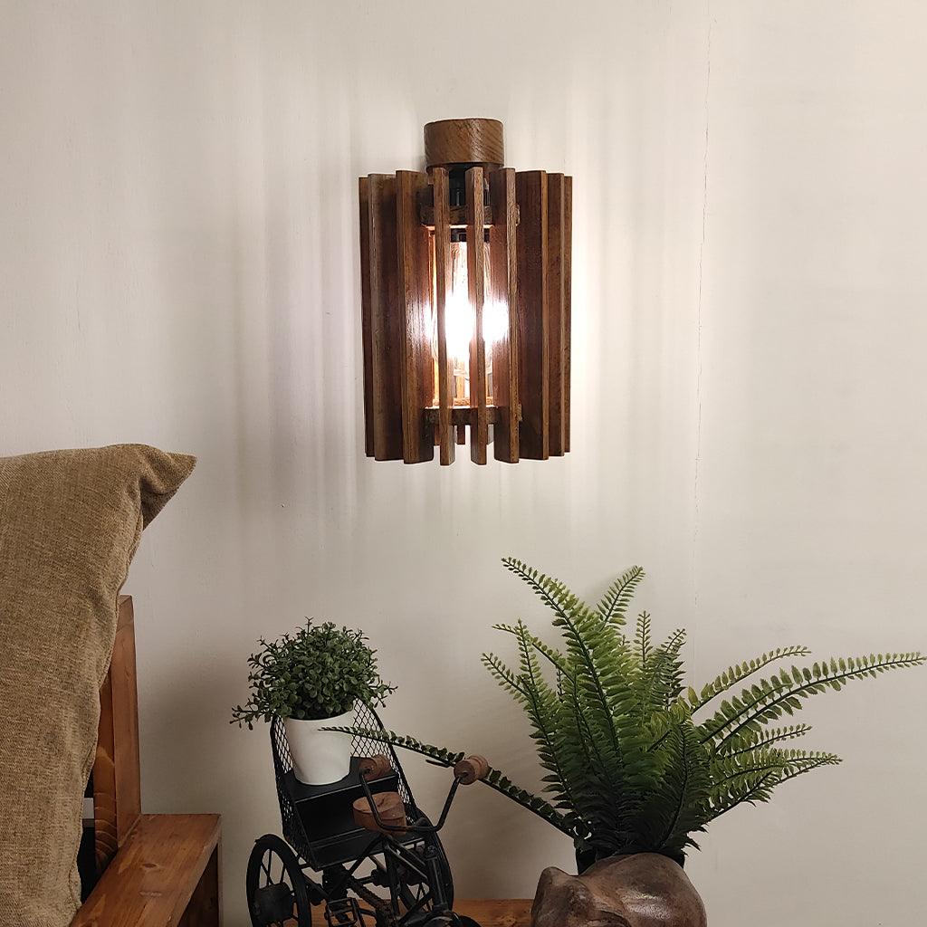 Ventus Brown Wooden Wall Light - WoodenTwist