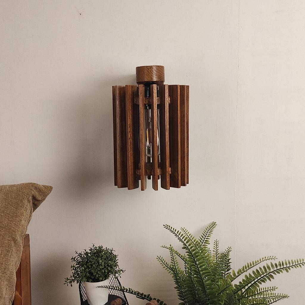 Ventus Brown Wooden Wall Light - WoodenTwist