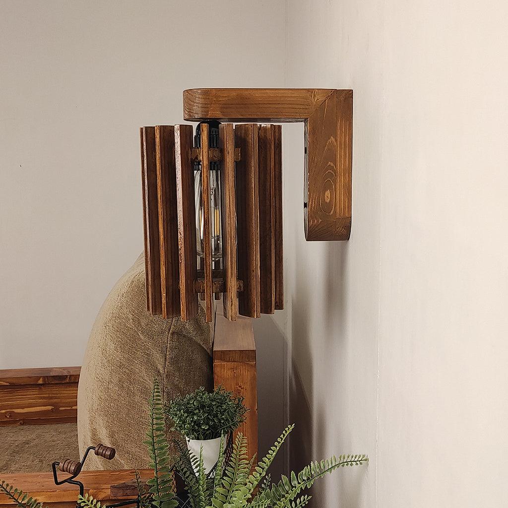 Ventus Brown Wooden Wall Light - WoodenTwist