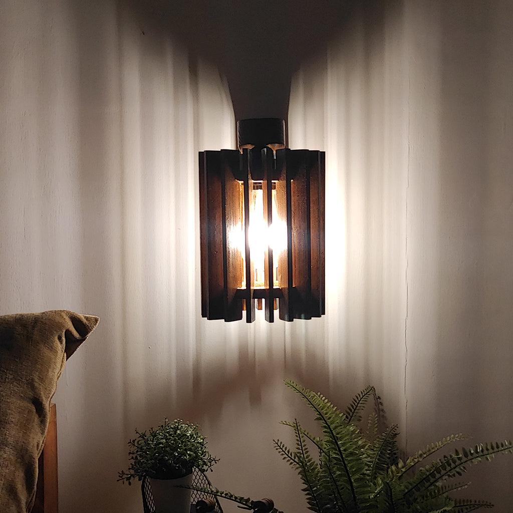 Ventus Brown Wooden Wall Light - WoodenTwist