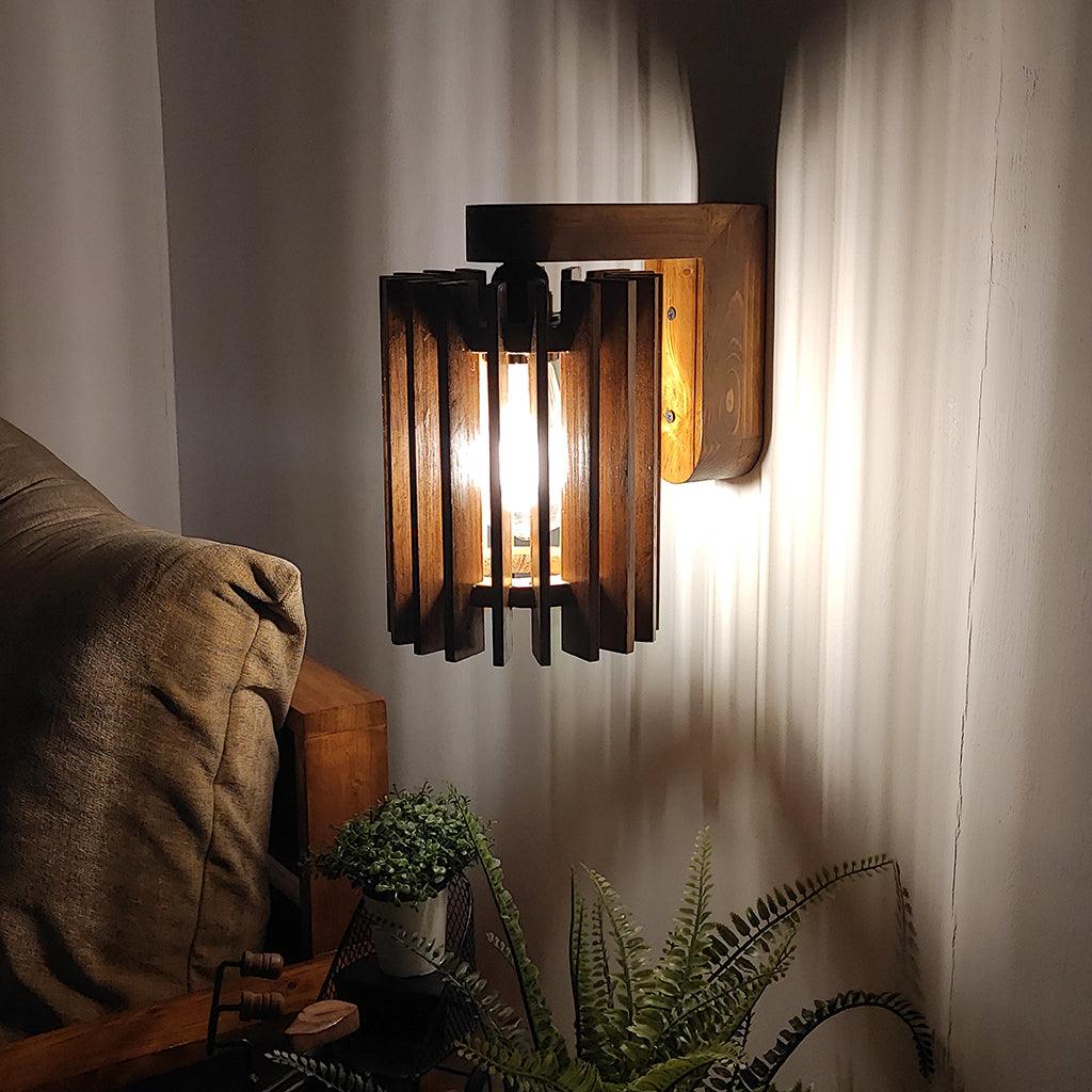 Ventus Brown Wooden Wall Light - WoodenTwist