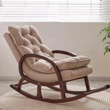 Wooden Rocking Chair Colonial and Traditional Super Comfortable Cushion (Walnut Finish) - WoodenTwist