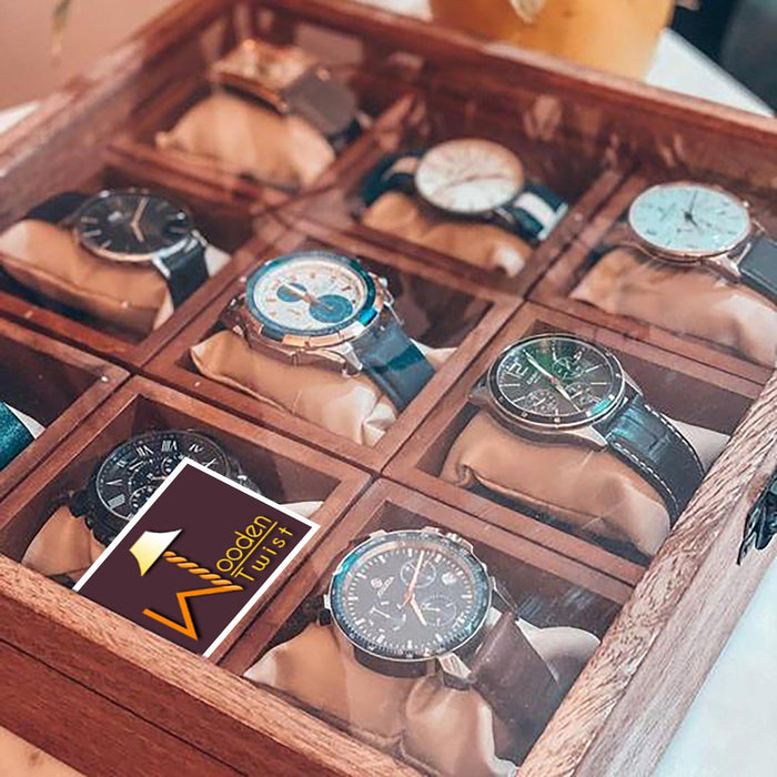 Royal Craft Expertise Watch Box For Men, Watch Storage Box,Wooden Watch  organiser, Watch Holder For Men,Gift for him, Anniversary, Valentine;s Day,  Father's Day (Brown sheesham) : Amazon.in: Watches