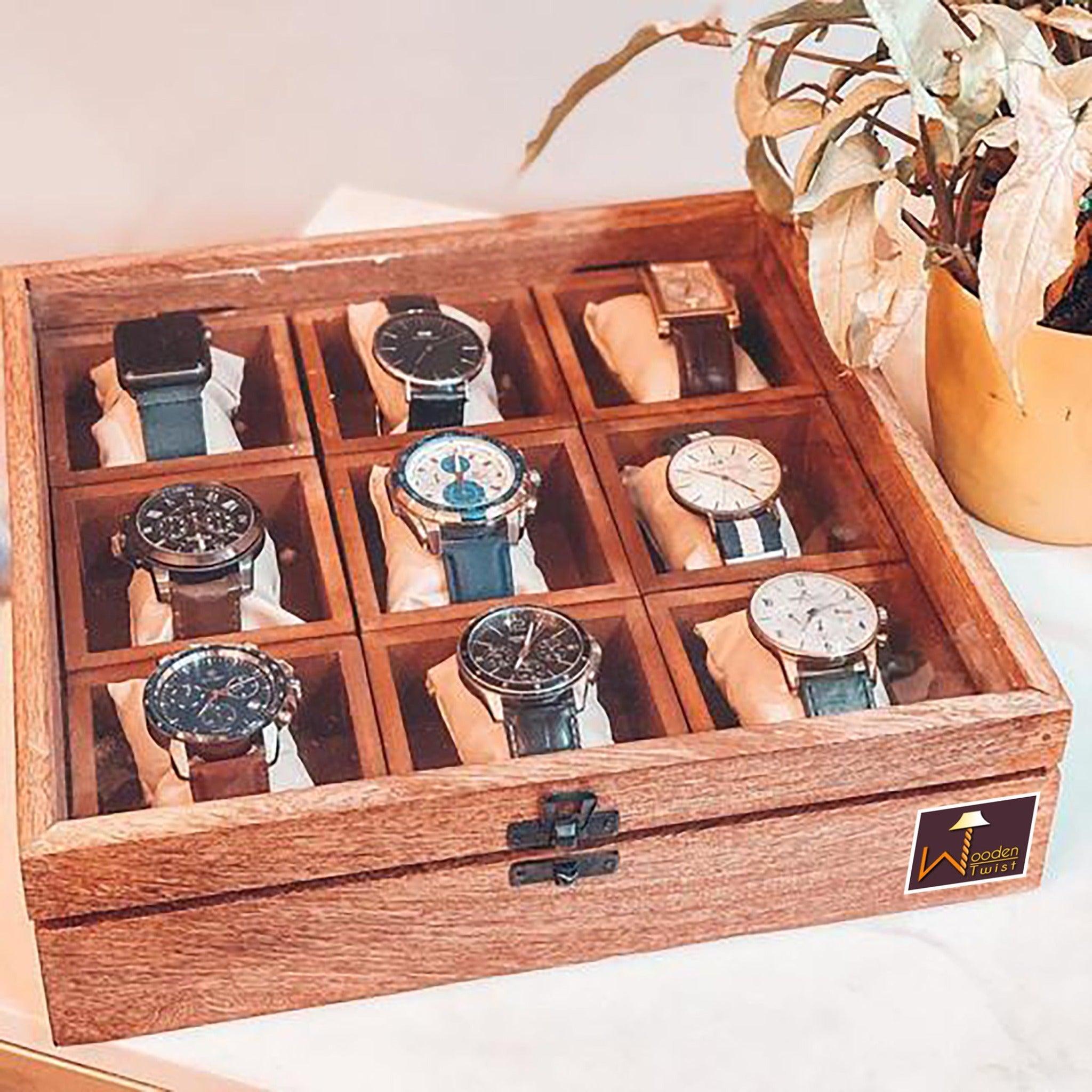 Wood Watch Hand Watch Box Wrist Watch Organizer Wooden Watch Box