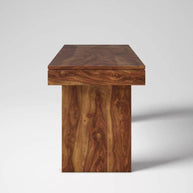 Elegant Teak Wood 6 Seater Dining Set with Bench (Finish Color - Honey) - WoodenTwist