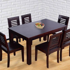 Premium Teak Wood 6 Seater Dining Table Set - WoodenTwist