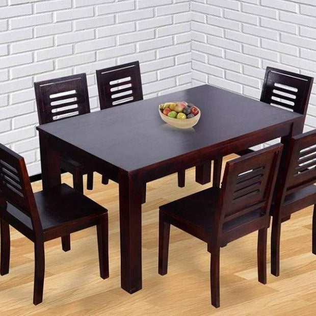 Premium Teak Wood 6 Seater Dining Table Set - WoodenTwist