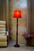 Floor Lamp Red & Brown with Conical Shade (Bulb Not Included) - WoodenTwist