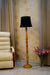 Floor Lamp Black & Brown with Cylindrical Shade (Bulb Not Included) - WoodenTwist