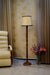 Mango Wood Floor Lamp (Brown & White with Cylindrical Shade) - WoodenTwist