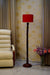 Floor Lamp Brown & Red with Drum Shade (Bulb Not Included) - WoodenTwist
