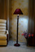 Floor Lamp Dark Brown & Maroon with Conical Shade (Bulb Not Included) - WoodenTwist