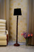 Mango Wood Floor Lamp Dark Brown & Black with Conical Shade (Bulb Not Included) gdttd - WoodenTwist