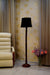 Mango Wood Floor Lamp Dark Brown & Black with Conical Shade (Bulb Not Included) - WoodenTwist