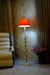 Mango Wood Floor Lamp Orange with Conical Shade (Bulb Not Included) - WoodenTwist