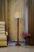 Mango Wood Floor Lamp (Brown & White with Cylindrical Shade) - WoodenTwist