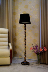 Classic Floor Lamp Black & Brown with (Bulb Not Included) - WoodenTwist