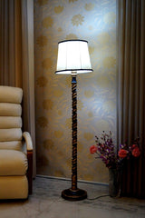 Classic Floor Lamp Camel & Brown with (Bulb Not Included) - WoodenTwist