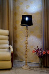 Classic Floor Lamp Black & Brown with (Bulb Not Included) - WoodenTwist