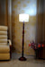 Floor Lamp Cream & Brown with Drum Shade (Bulb Not Included) - WoodenTwist