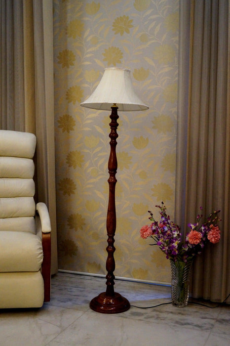 Floor Lamp Camel & Brown with Conical Shade (Bulb Not Included) - WoodenTwist