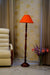 Floor Lamp Orange & Brown with Conical Shade (Bulb Not Included) - WoodenTwist