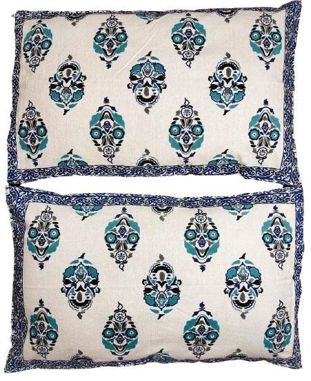 Rajasthani Traditional Jaipuri Cotton King Size Double Bed Sheet with Two Pillow Covers - WoodenTwist