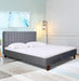 Austin Queen Bed with Upholstered Headboard in (Grey) - WoodenTwist