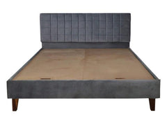 Austin Queen Bed with Upholstered Headboard in (Grey) - WoodenTwist