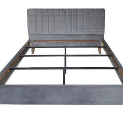 Austin Queen Bed with Upholstered Headboard in (Grey) - WoodenTwist