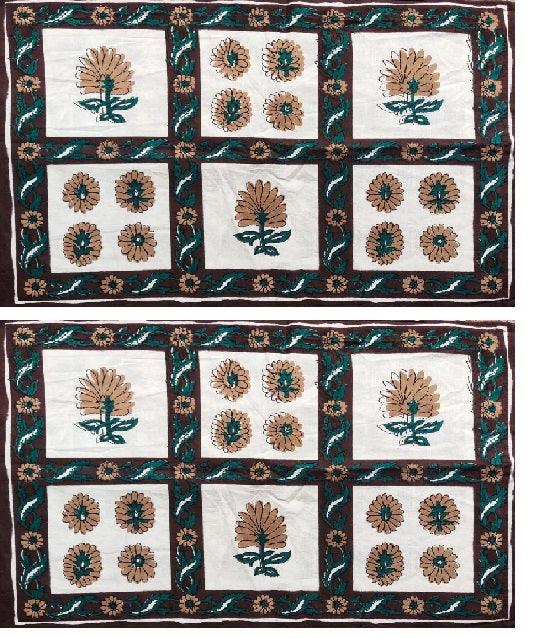 Rajasthani Traditional Jaipuri Cotton King Size Double Bed Sheet with Two Pillow Covers - WoodenTwist