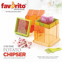 Classic Transparent Potato Chips Maker 2 Blade French Fries Cutters (Assorted) - WoodenTwist