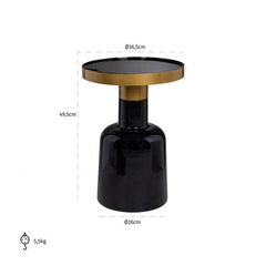 Black And Golden Side Table - WoodenTwist