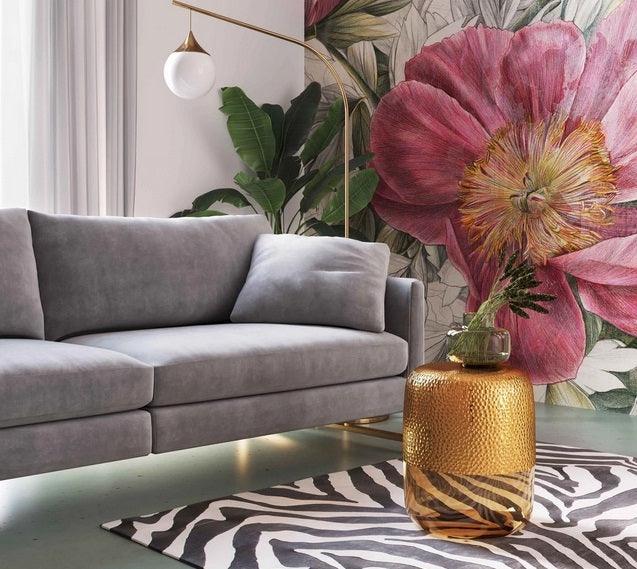 Brown Glass and Golden Side Table - WoodenTwist