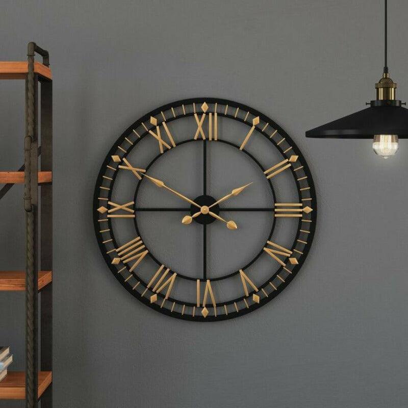 Buy Black & Golden Minimalist Wall Clock Online at woodentwist ...