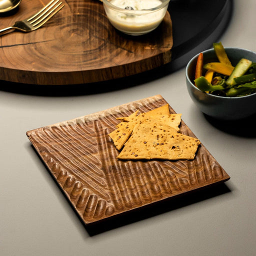Tashtari Sheesham Wood Snack Serving Platter - WoodenTwist