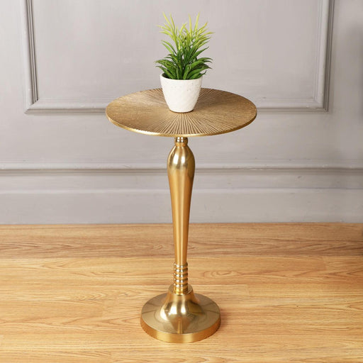 The Carla Side Table in Classical design in Raw Gold Finish - WoodenTwist